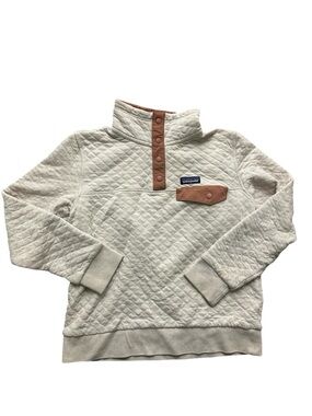 Patagonia Quilted Snap Pullover - Cream with Tan Accents